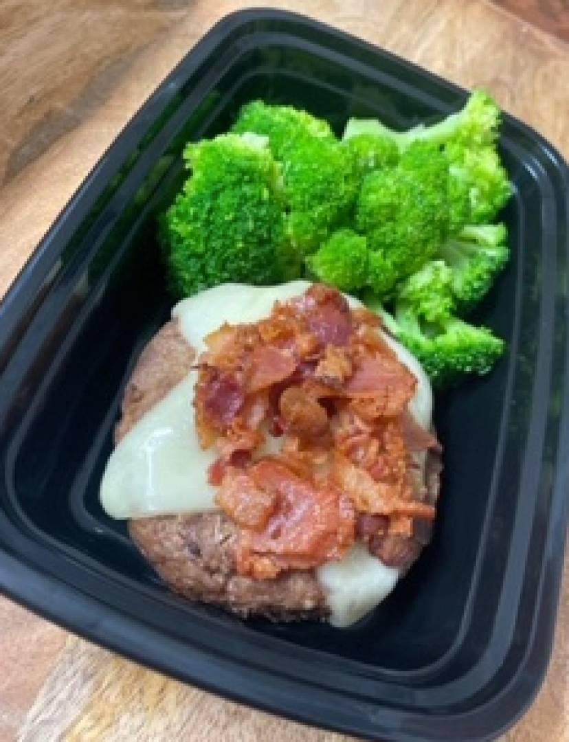 #8 Burger al plato con brocoli