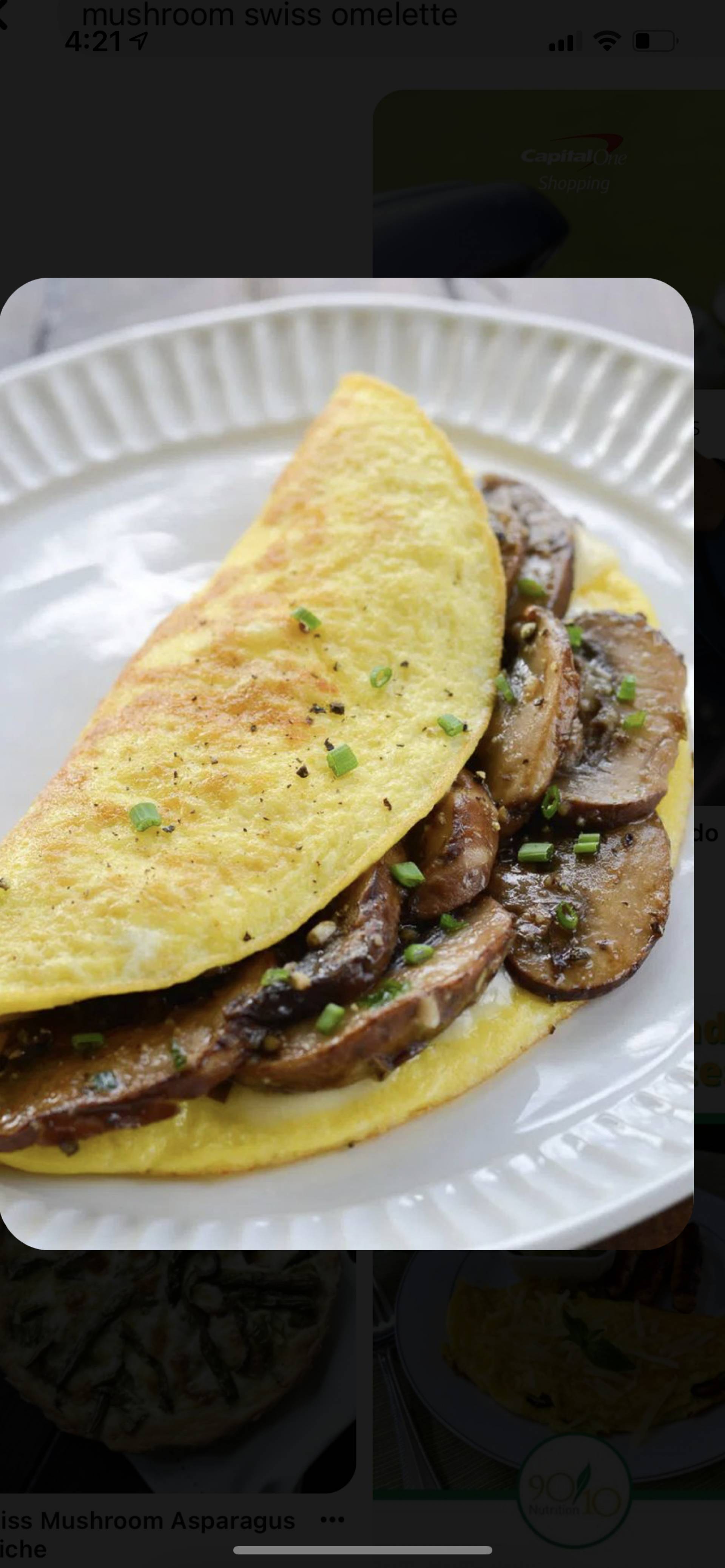 Mushroom Swiss Omelette